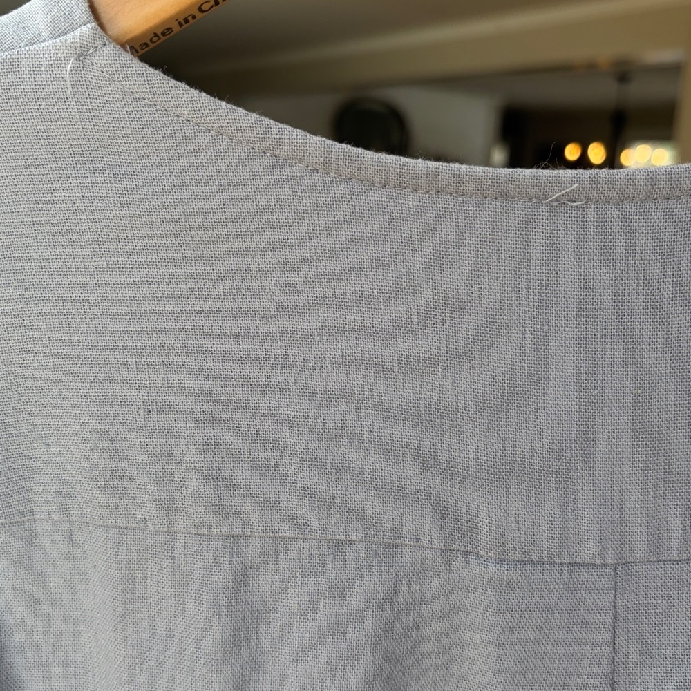 Cynthia Rowley linen blend puff sleeve dress with side pockets powder blue XS - Picture 9 of 11